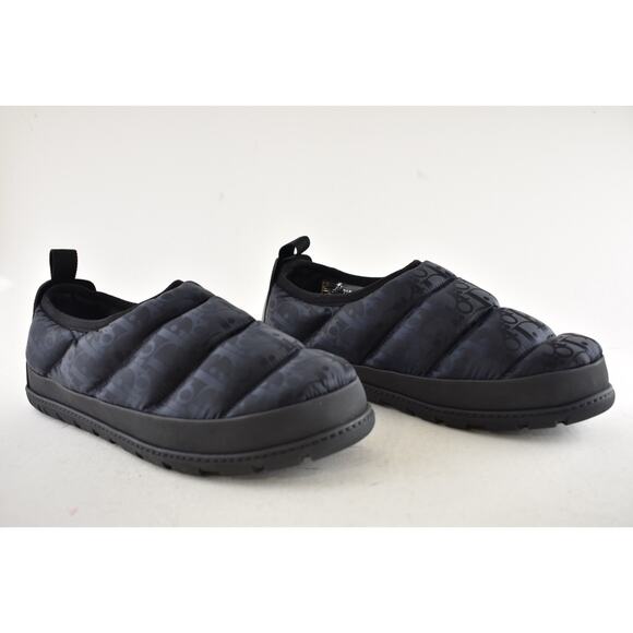 Dior Mens Snow Slipper Navy Blue Oblique Black Flat Slip On Loafer Sneaker 44 11 - Picture 4 of 16